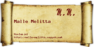 Malle Melitta névjegykártya